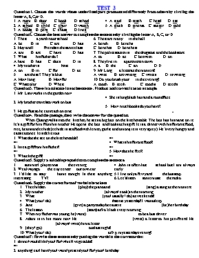 Đề thi violympic môn Tiếng Anh 5